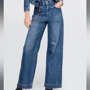 Cult Gaia x Gap High Rise Stride Wide- Leg
Chain Blue Jeans size 30